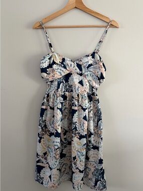 Floral Navy & Blush Spaghetti Strap Sundress